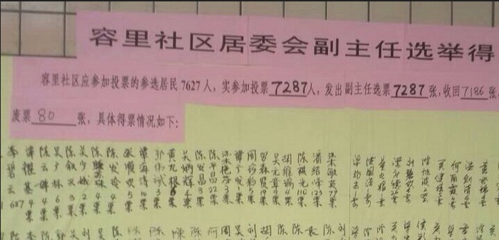 李志勇律师：李碧云在居委会副主任选举中得票第二